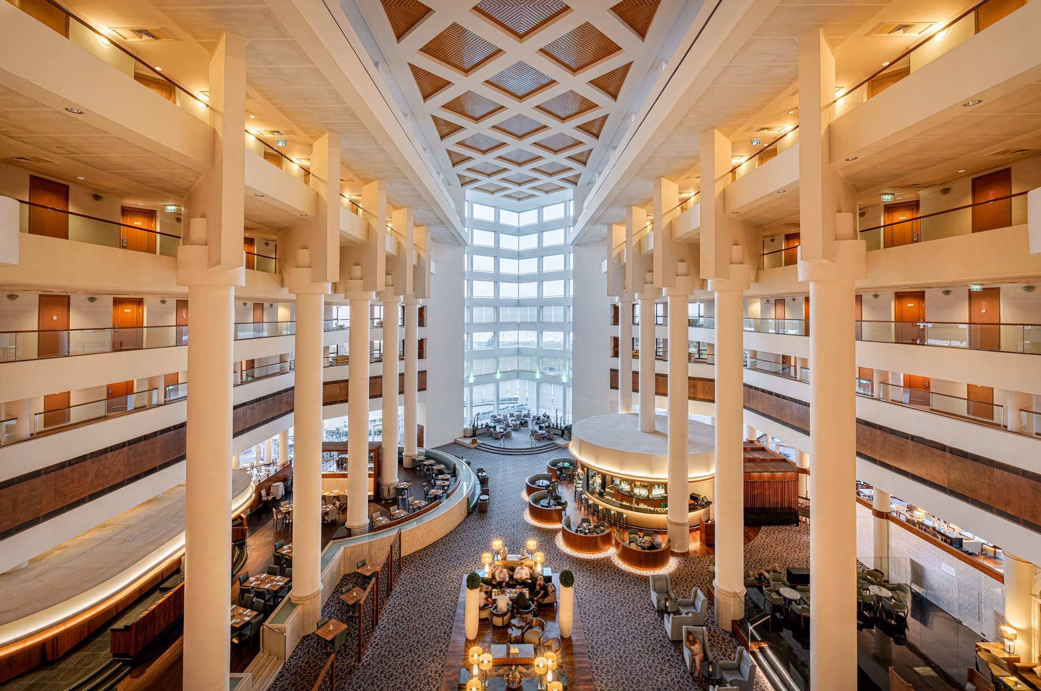 Multi-storey hotel atrium at David InterContinental Tel Aviv in Tel Aviv, Israel